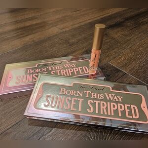 NEW Too Faced Born This Way Sunset Stripped Eyeshadow Palette and Lip Gloss